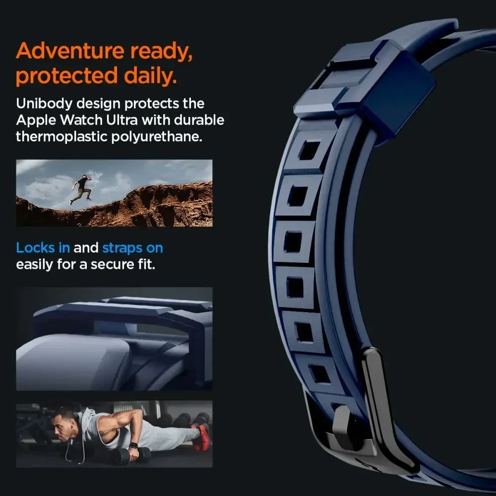 Spigen Rugged Armor Pro - Strap with case for Apple Watch Ultra 49 mm (Navy Mėlyna)