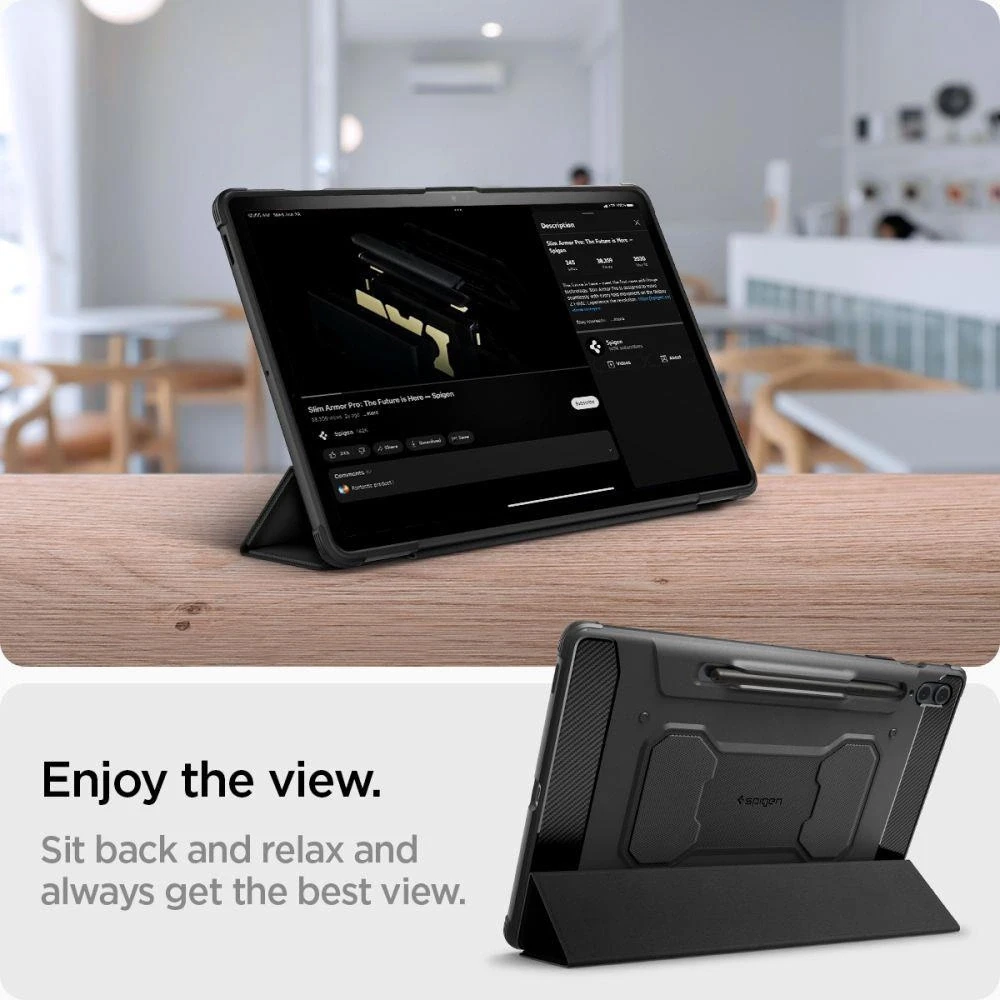 Spigen Rugged Armor Pro – Samsung Galaxy Tab S9 FE+ 12.4 Juodas