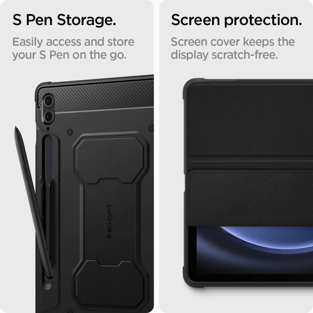 Spigen Rugged Armor Pro – Samsung Galaxy Tab S9 FE+ 12.4 Juodas