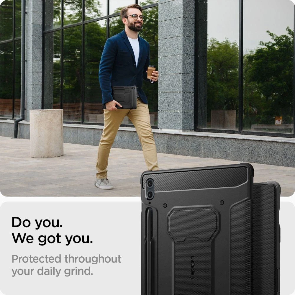Spigen Rugged Armor Pro – Samsung Galaxy Tab S9 FE+ 12.4 Juodas
