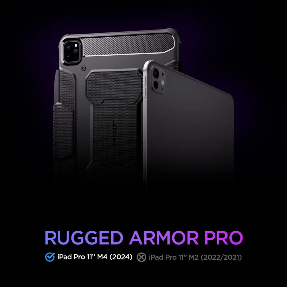 Spigen Rugged Armor Pro, juodos spalvos – Apple iPad Pro 11″ 2024