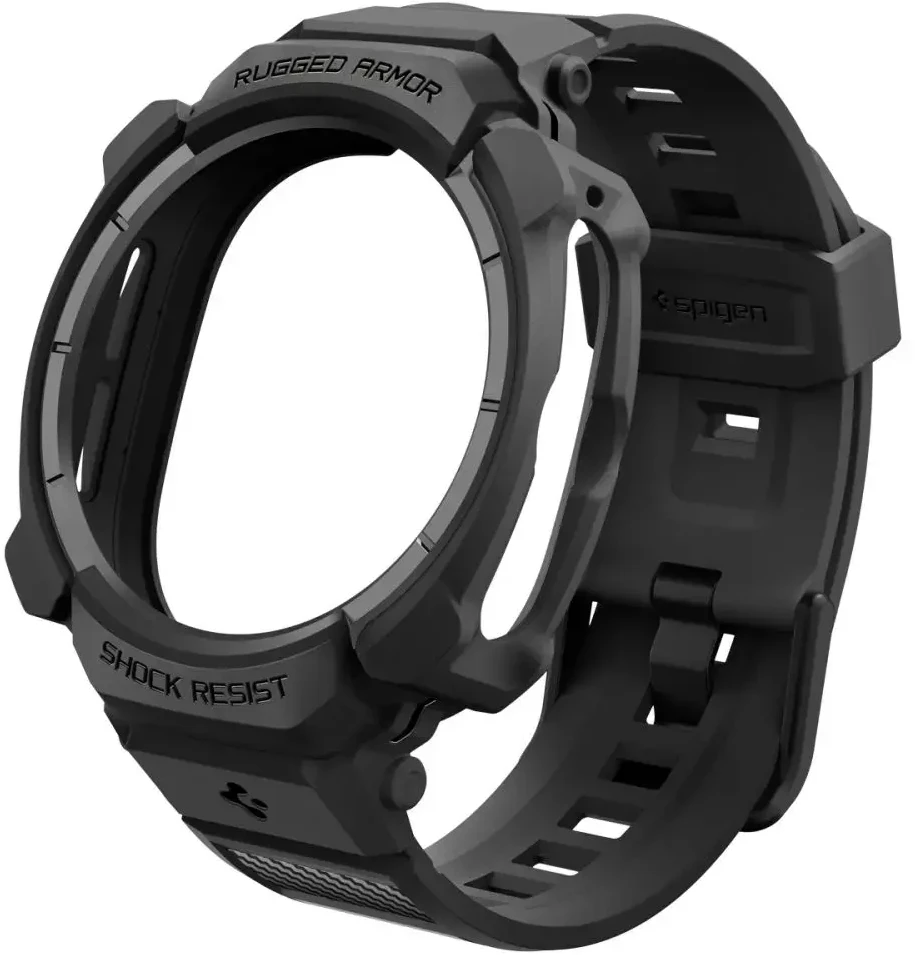 Spigen Rugged Armor Pro Case Strap for Samsung Galaxy Watch Ultra 2 2026 47mm - Matte Juodas