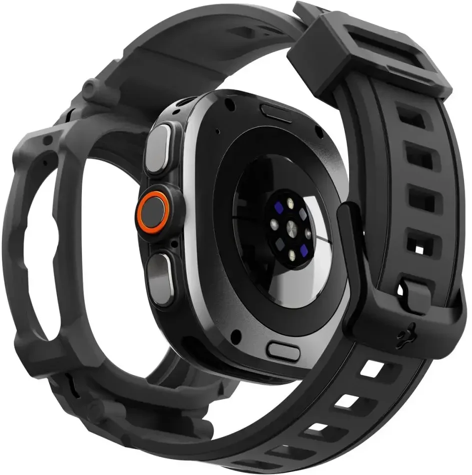 Spigen Rugged Armor Pro Case Strap for Samsung Galaxy Watch Ultra 2 2026 47mm - Matte Juodas
