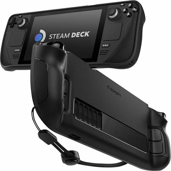 Spigen Rugged Armor, juodos spalvos – Steam Deck