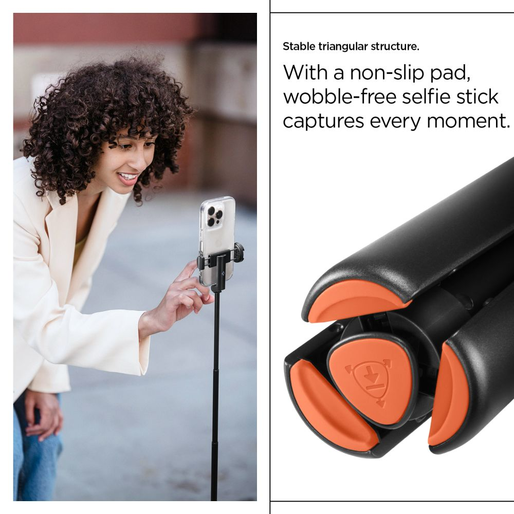 Spigen S541W Bluetooth asmenukių lazda štatyvas juodos spalvos