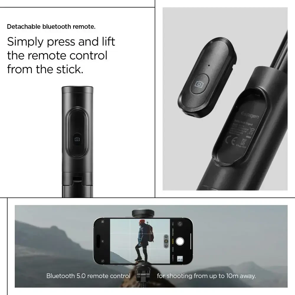 SPIGEN S541W "Bluetooth" savybės lazdelė trikojis juoda