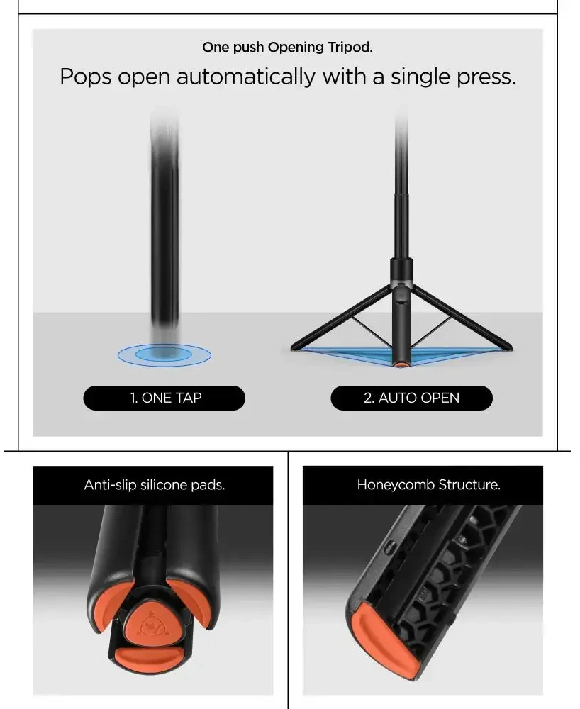 Spigen Selfie Stick MagSafe+ Tripod, juodas
