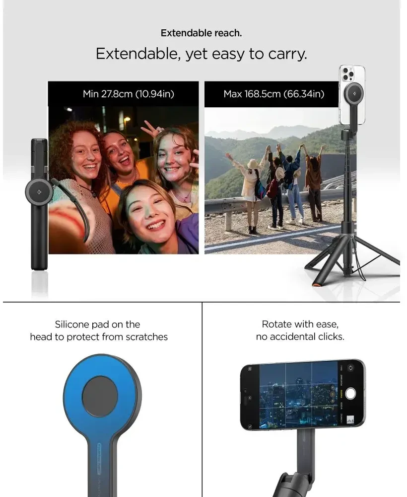 Spigen Selfie Stick MagSafe+ Tripod, juodas