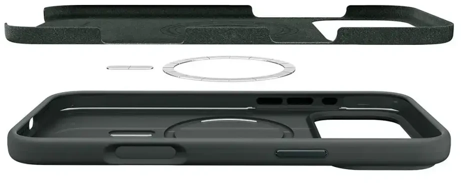 Spigen Silikono „MagSafe“ dėklas skirtas iPhone 17 Pro – žalias