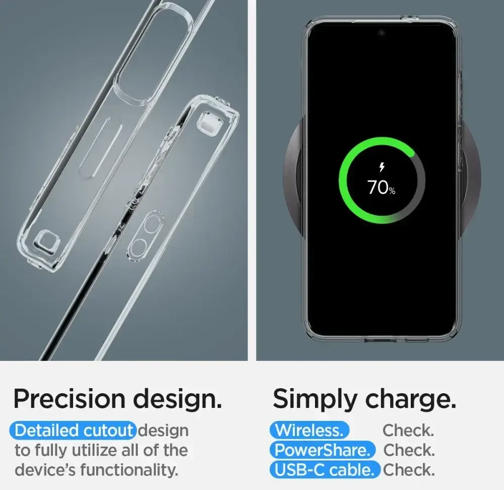 Spigen Skystųjų kristalų dėklas Samsung Galaxy S24 - skaidrus