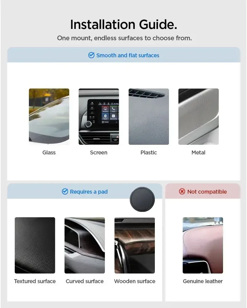 SPIGEN STK100 VACUUMLOCK magnetinis MagSafe prietaisų skydelio laikiklis automobiliui, juodas