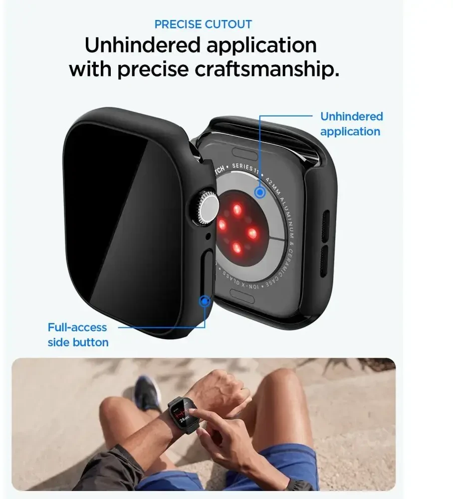 Spigen Thin Fit 360 Case Spigen Thin Fit 360 Case for Apple Watch 42mm - Juodas