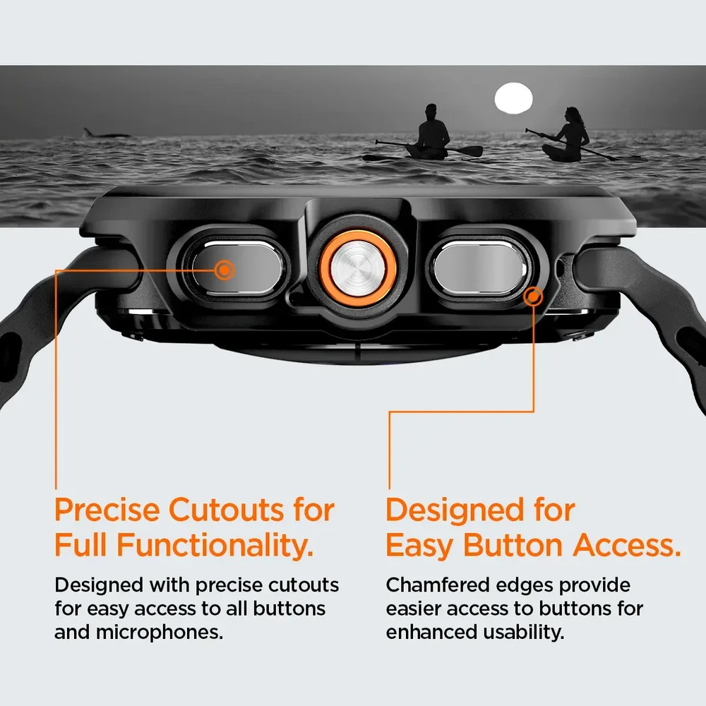 Spigen Thin Fit 360, juodas – Samsung Galaxy Watch Ultra 2 47mm