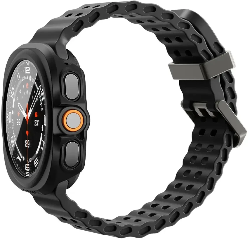 Spigen Thin Fit 360, juodas – Samsung Galaxy Watch Ultra 2 47mm