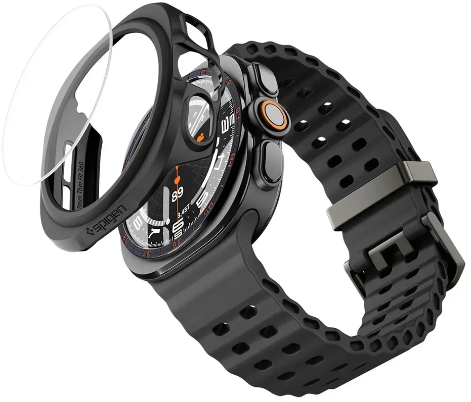 Spigen Thin Fit 360, juodas – Samsung Galaxy Watch Ultra 2 47mm