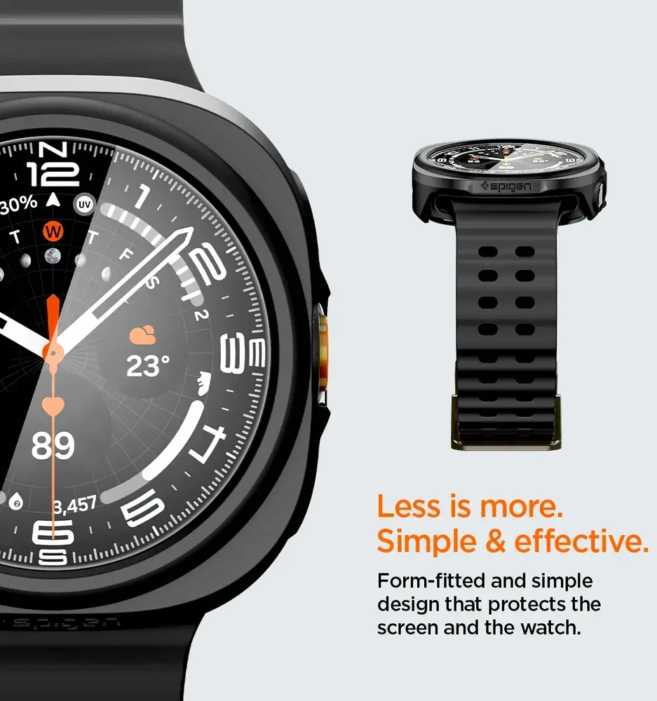 Spigen Thin Fit 360, juodas – Samsung Galaxy Watch Ultra 2 47mm