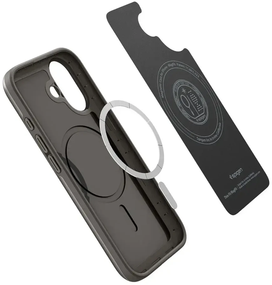 Spigen Thin Fit MagSafe dėklas skirtas Apple iPhone 17 – pilkos spalvos