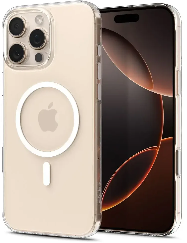 Dėklas Spigen Thin Fit T MagSafe, skaidrus baltas - iPhone 16 Pro
