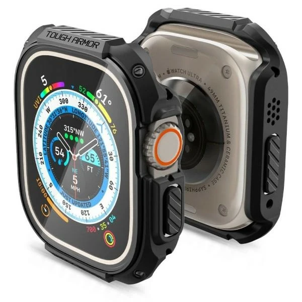 Dėklas „Spigen Tough Armor“, juodas - Apple Watch Ultra 2/Ultra 49mm