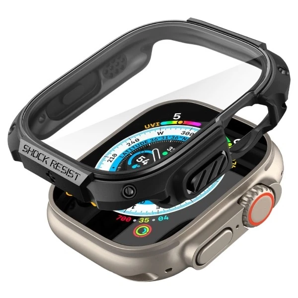 Dėklas „Spigen Tough Armor“, juodas - Apple Watch Ultra 2/Ultra 49mm
