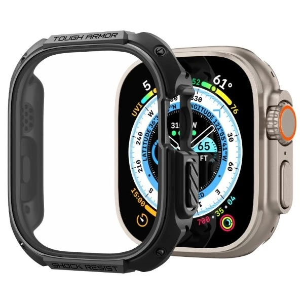 Dėklas „Spigen Tough Armor“, juodas - Apple Watch Ultra 2/Ultra 49mm