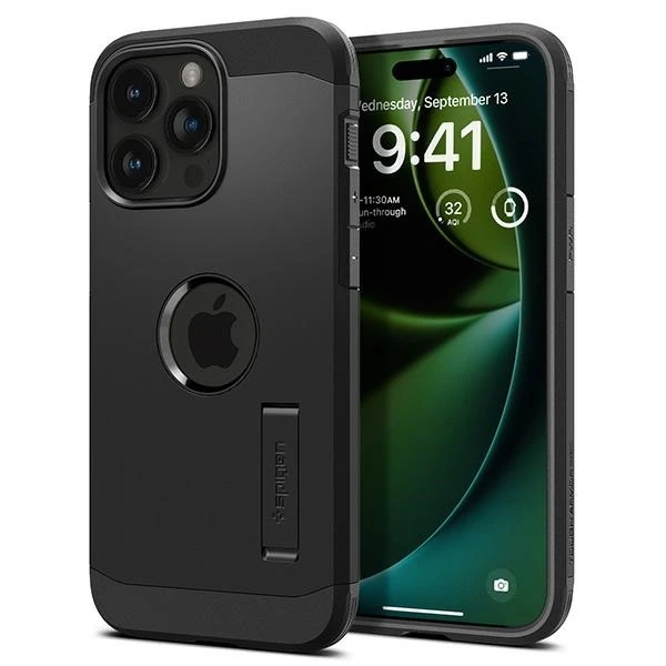 Spigen Tough Armor (MagFit) dėklas skirtas Apple iPhone 15 Pro Max, spalva - Juoda aprašymas - Prekės nuotrauka