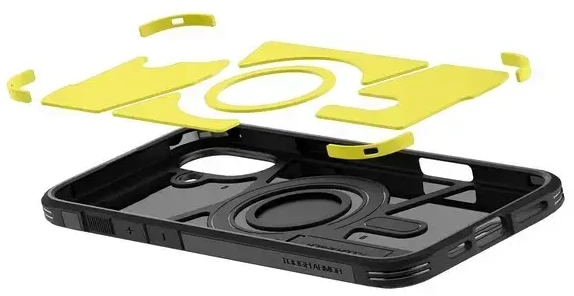 Dėklas „Spigen Tough Armor MAG iPhone 16 Plus MagSafe“ juodas ACS08085
