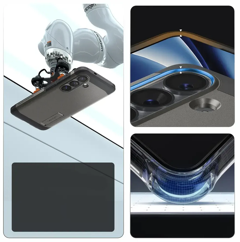 Spigen Tough Armor Mag MagSafe dėklas skirtas Samsung Galaxy S26 – pilkos spalvos