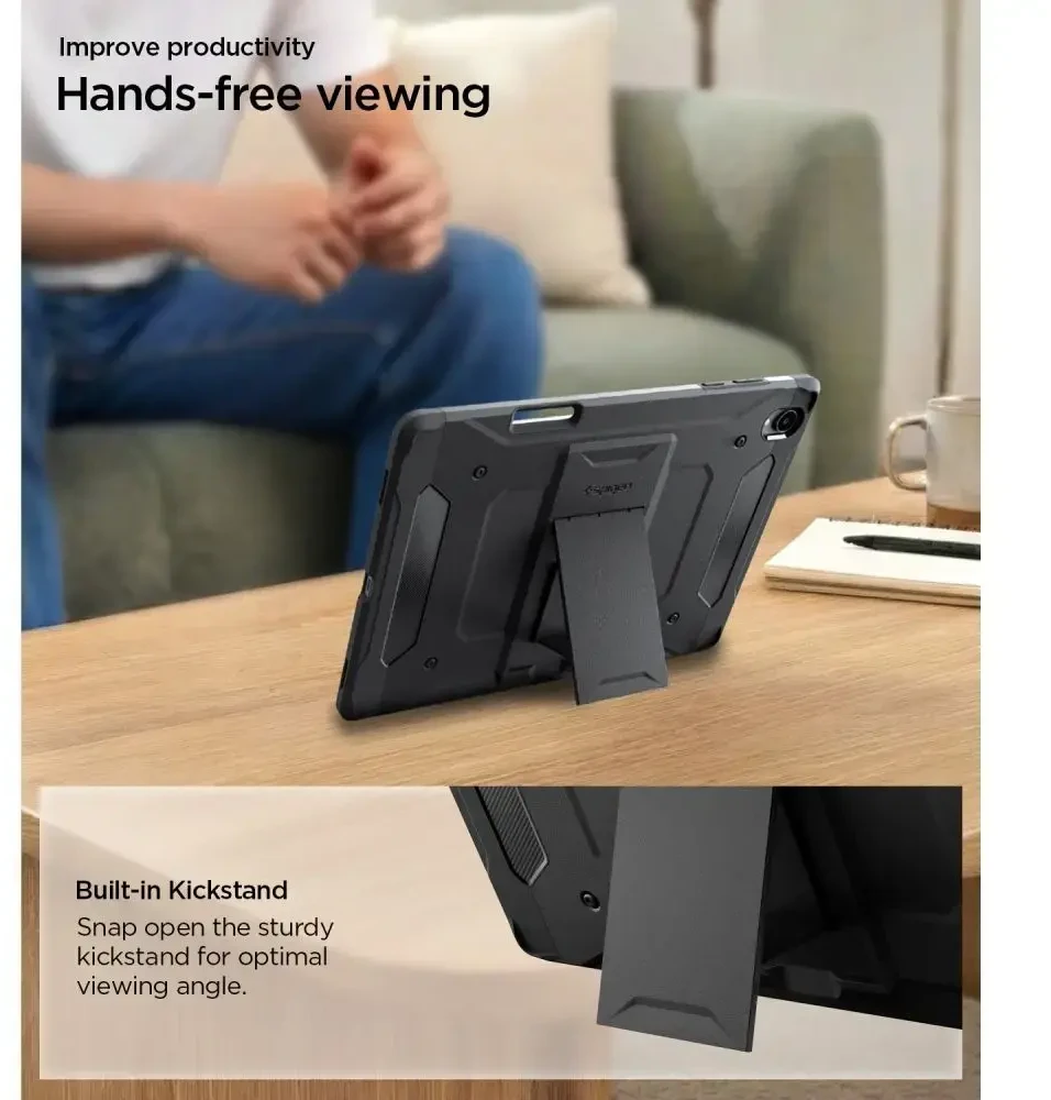 Spigen Tough Armor Pro Case for Samsung Galaxy Tab S12+ 12.6" - juodas