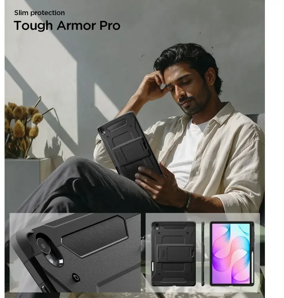 Spigen Tough Armor Pro Case for Samsung Galaxy Tab S12+ 12.6" - juodas