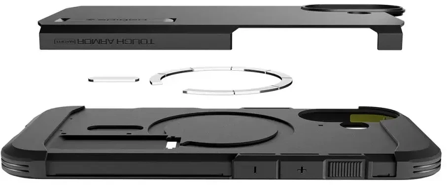 Spigen Tough Armor "T" MagSafe dėklas iPhone 17 - juodas