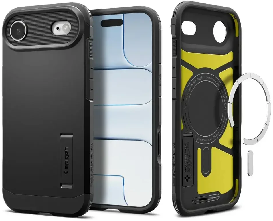 Spigen Tough Armor "T" MagSafe dėklas skirtas Apple iPhone 17 Air – juodos spalvos
