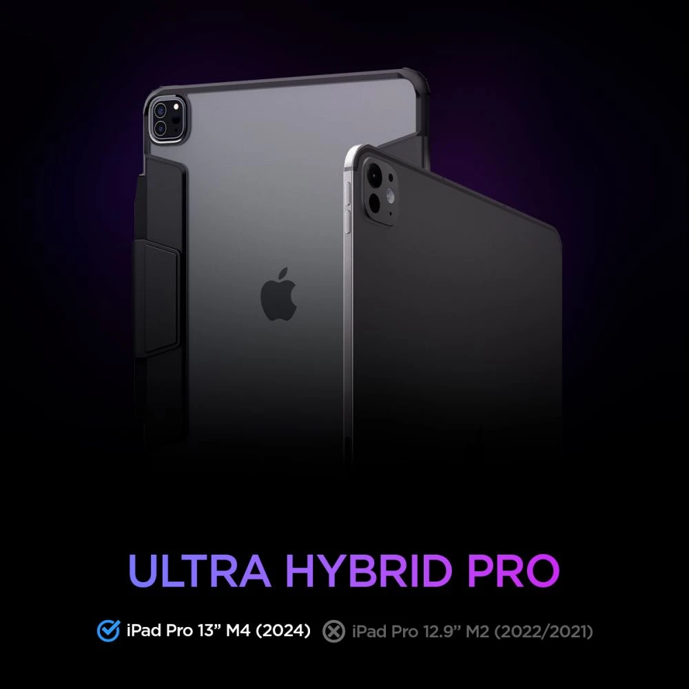 Spigen Ultra Hybrid Pro – dėklas skirtas Apple iPad Pro 13 M4 2024 Juodas