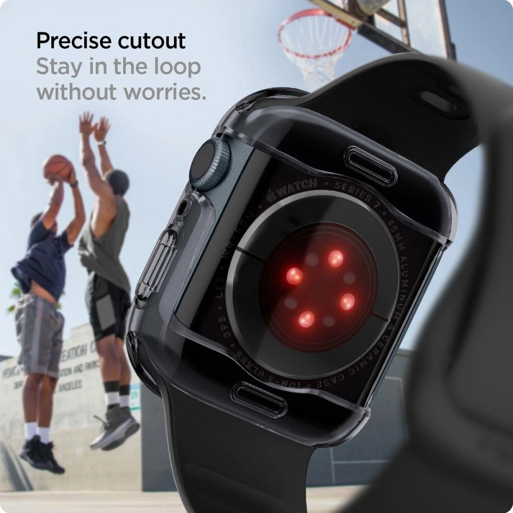 „Spigen Ultra Hybrid“ dėklas, skirtas „Apple Watch 7/8/9“ (45 mm) (kosminis krištolas)