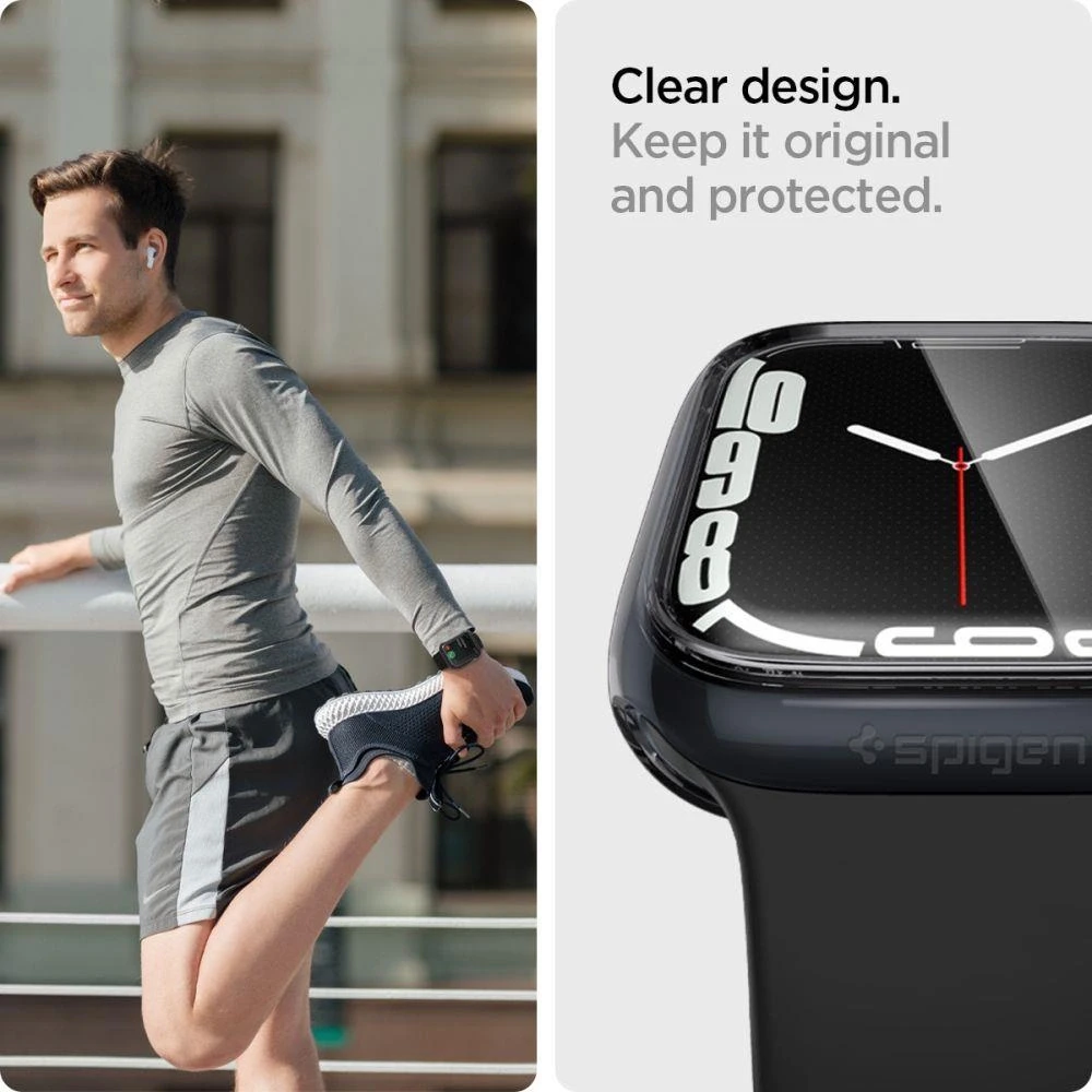 „Spigen Ultra Hybrid“ dėklas, skirtas „Apple Watch 7/8/9“ (45 mm) (kosminis krištolas)