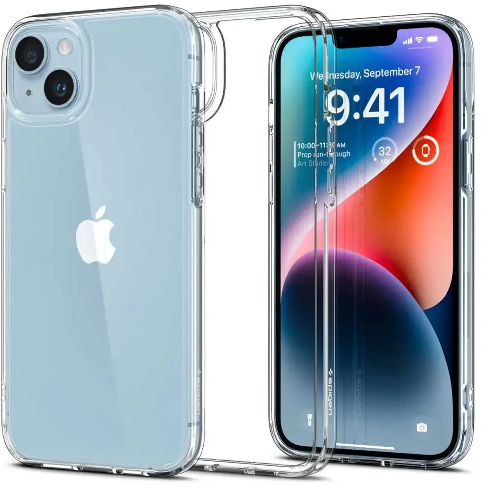 Spigen Ultra Hybrid dėklas skirtas Apple iPhone 15, spalva - Crystal Clear