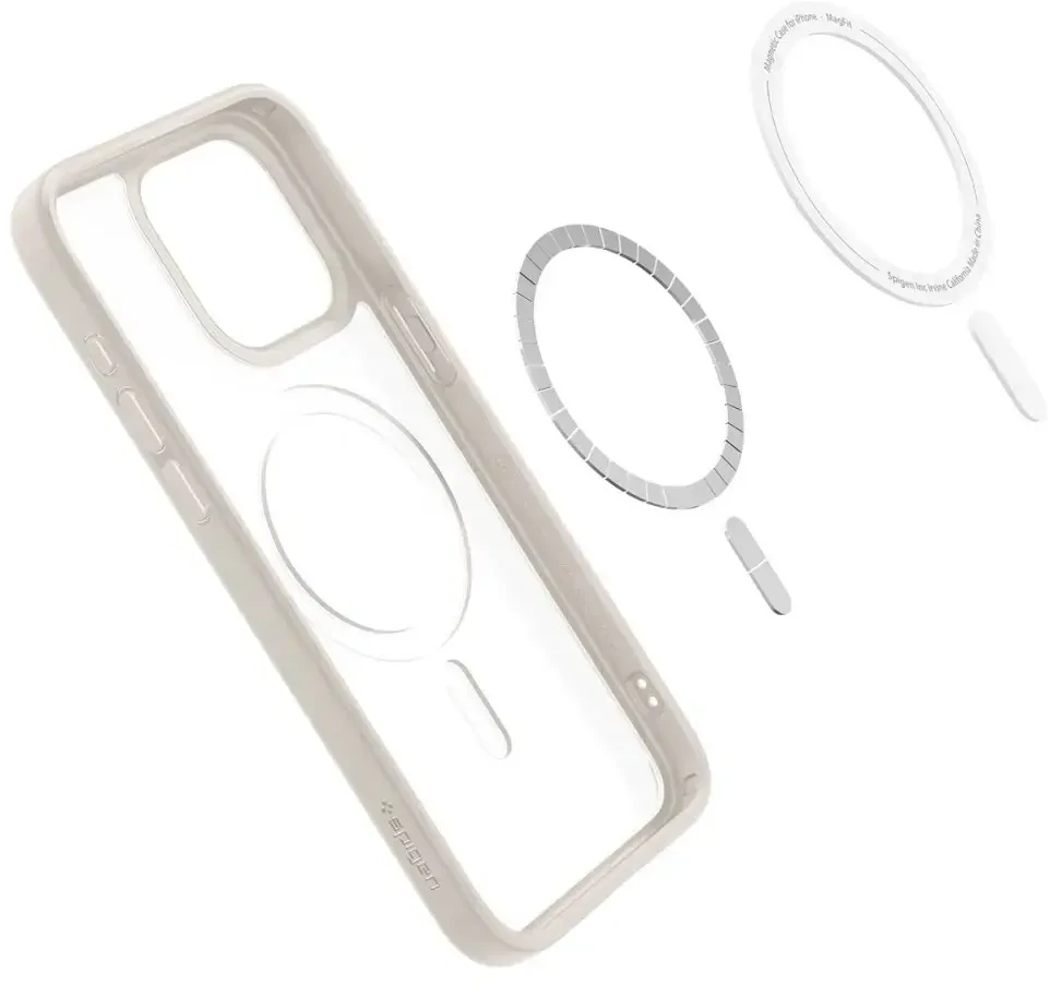 Spigen Ultra Hybrid (MagFit) dėklas skirtas Apple iPhone 15 Pro, spalva - Frost Natural Titanium