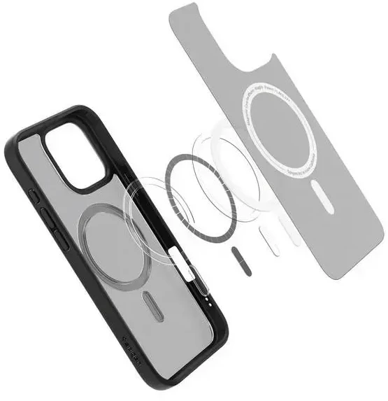 Dėklas Spigen Ultra Hybrid MAG iPhone 16 Pro Max MagSafe permatomai juodas ACS08003