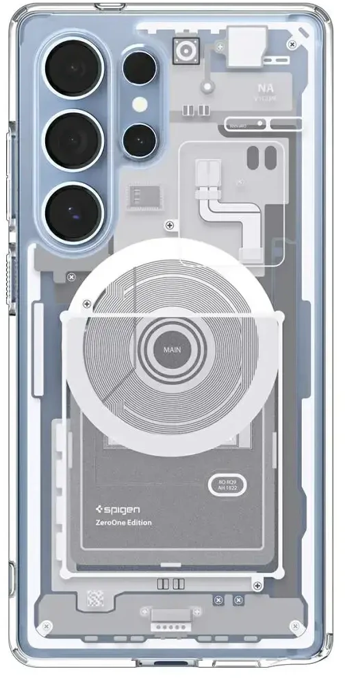 Spigen Ultra Hybrid Mag MagSafe dėklas, skirtas Samsung Galaxy S25 Ultra Baltas