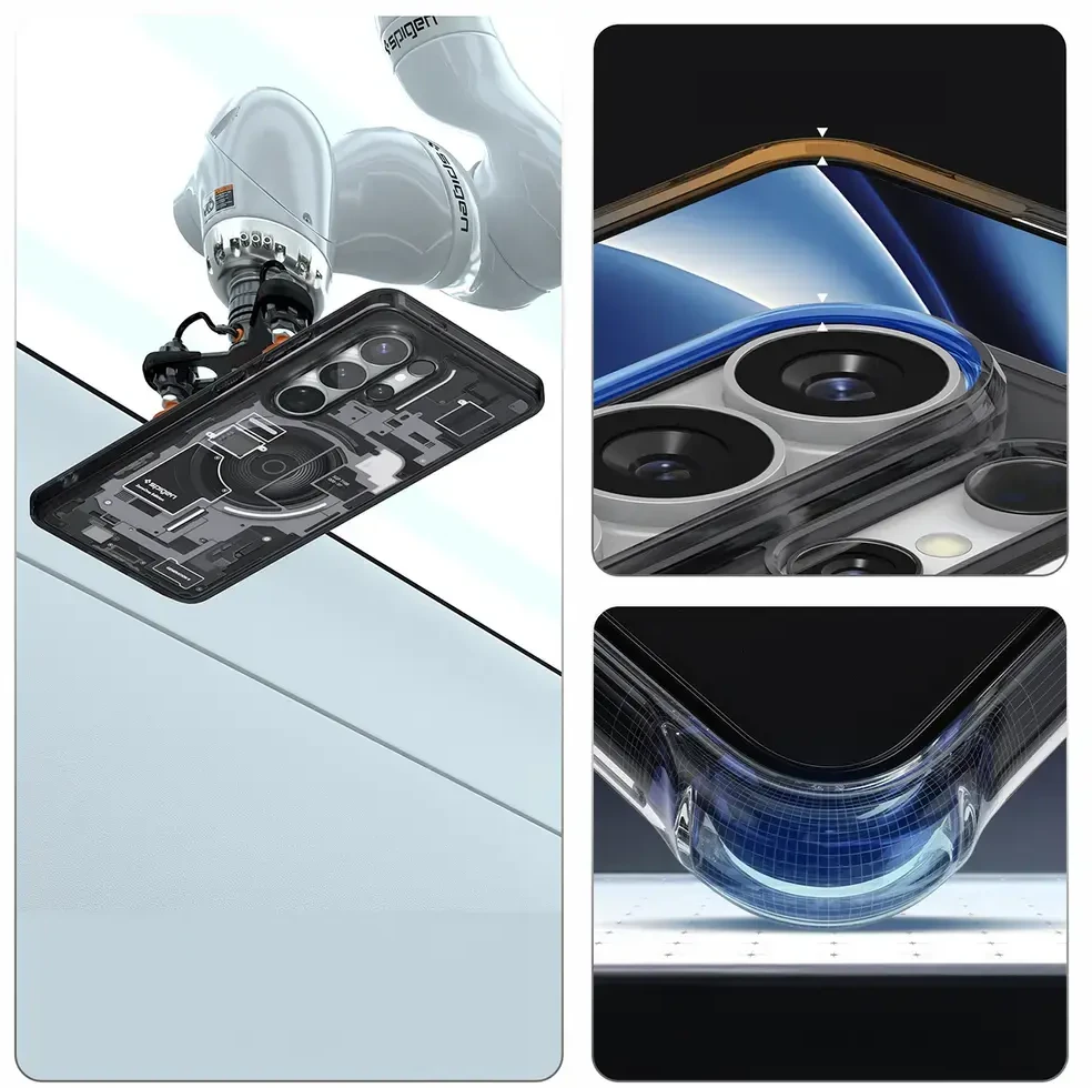 Spigen Ultra Hybrid Mag MagSafe dėklas skirtas Samsung Galaxy S26 Ultra Zero One – Clear Juodas