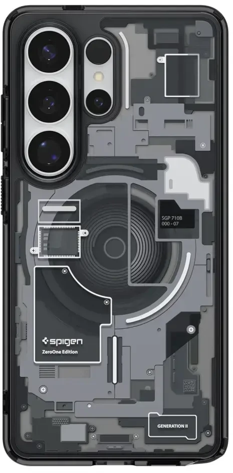 Spigen Ultra Hybrid Mag MagSafe dėklas skirtas Samsung Galaxy S26 Ultra Zero One – Clear Juodas
