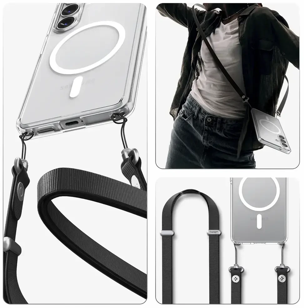 SPIGEN ULTRA HYBRID MAG dėklas, suderinamas su MagSafe, skirtas S26, skaidrus / baltas