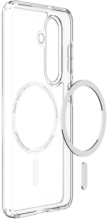 SPIGEN ULTRA HYBRID MAG dėklas, suderinamas su MagSafe, skirtas S26, skaidrus / baltas