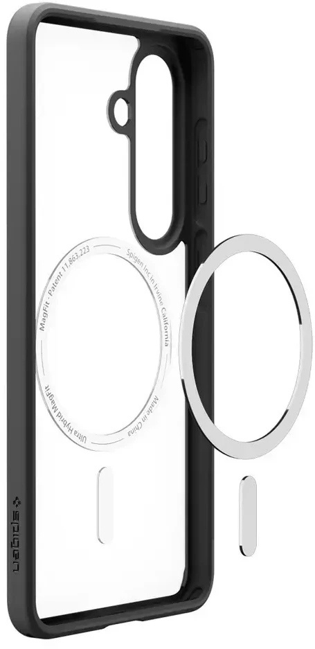 Spigen Ultra Hybrid Mag MagSafe dėklas skirtas Samsung Galaxy S26+ – skaidrus ir juodos spalvos