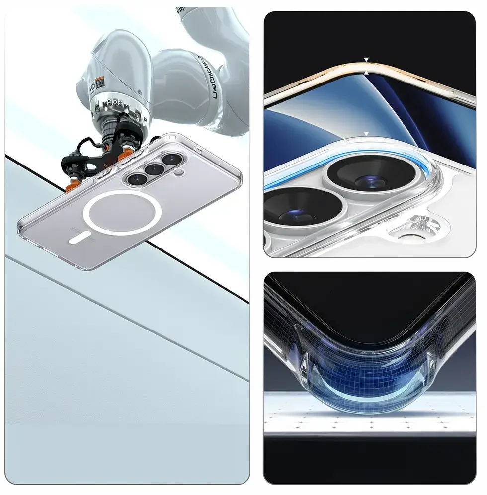 SPIGEN ULTRA HYBRID MAG dėklas, suderinamas su MagSafe, skirtas S26, skaidrus / baltas