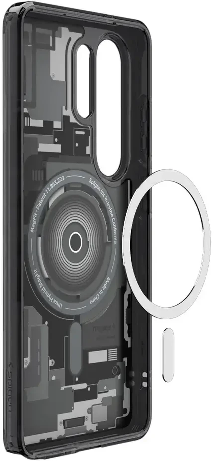 Spigen Ultra Hybrid Mag MagSafe dėklas skirtas Samsung Galaxy S26 Ultra Zero One – Clear Juodas