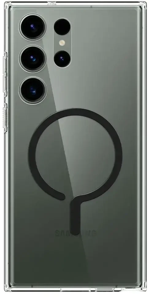 Spigen Ultra Hybrid Metal Ring (MagFit) dėklas skirtas Samsung Galaxy S23 Ultra, spalva - Juoda