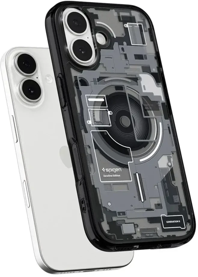 Spigen Ultra Hybrid MagSafe dėklas skirtas Apple iPhone 17 Zero One – juodos spalvos