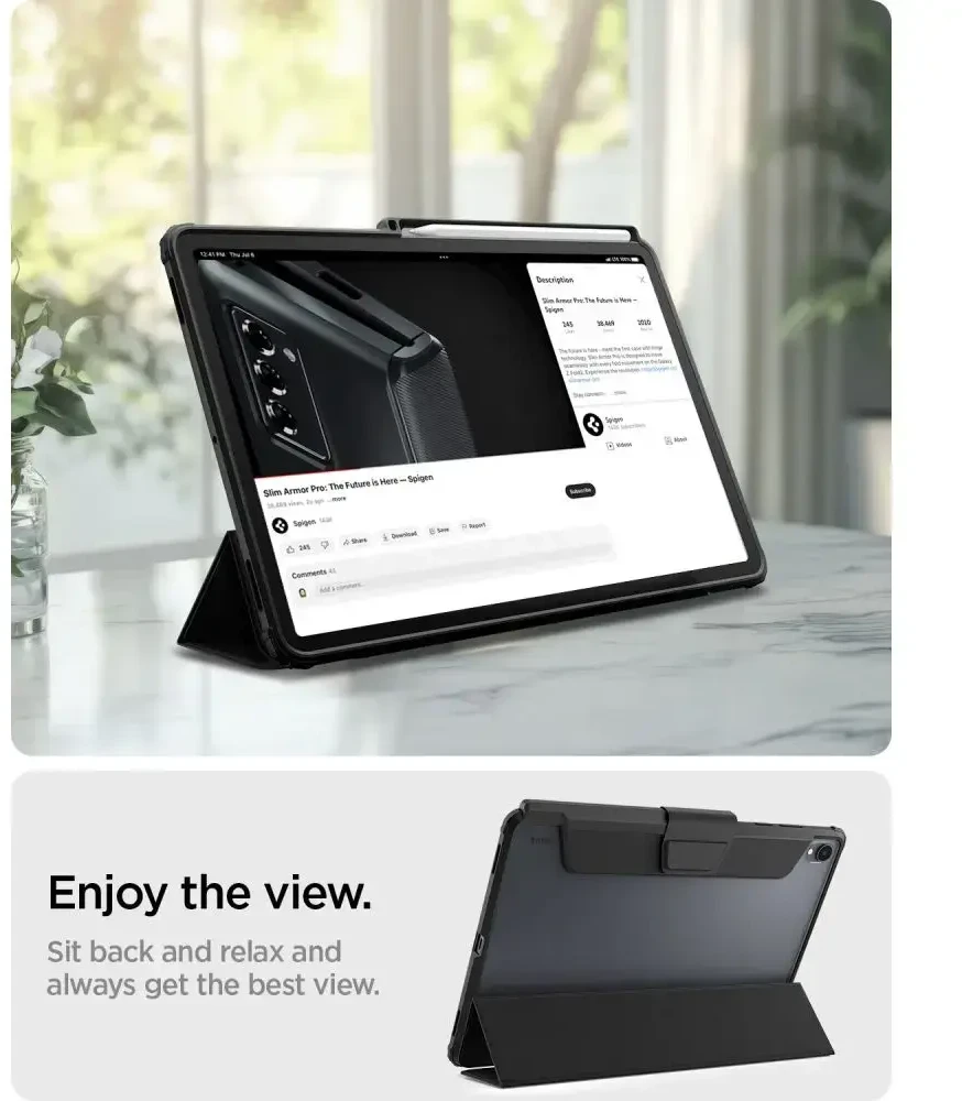 Spigen Ultra Hybrid ”PRO” do Galaxy TAB S12+ Plus 12.6 X840 / X846B juoda