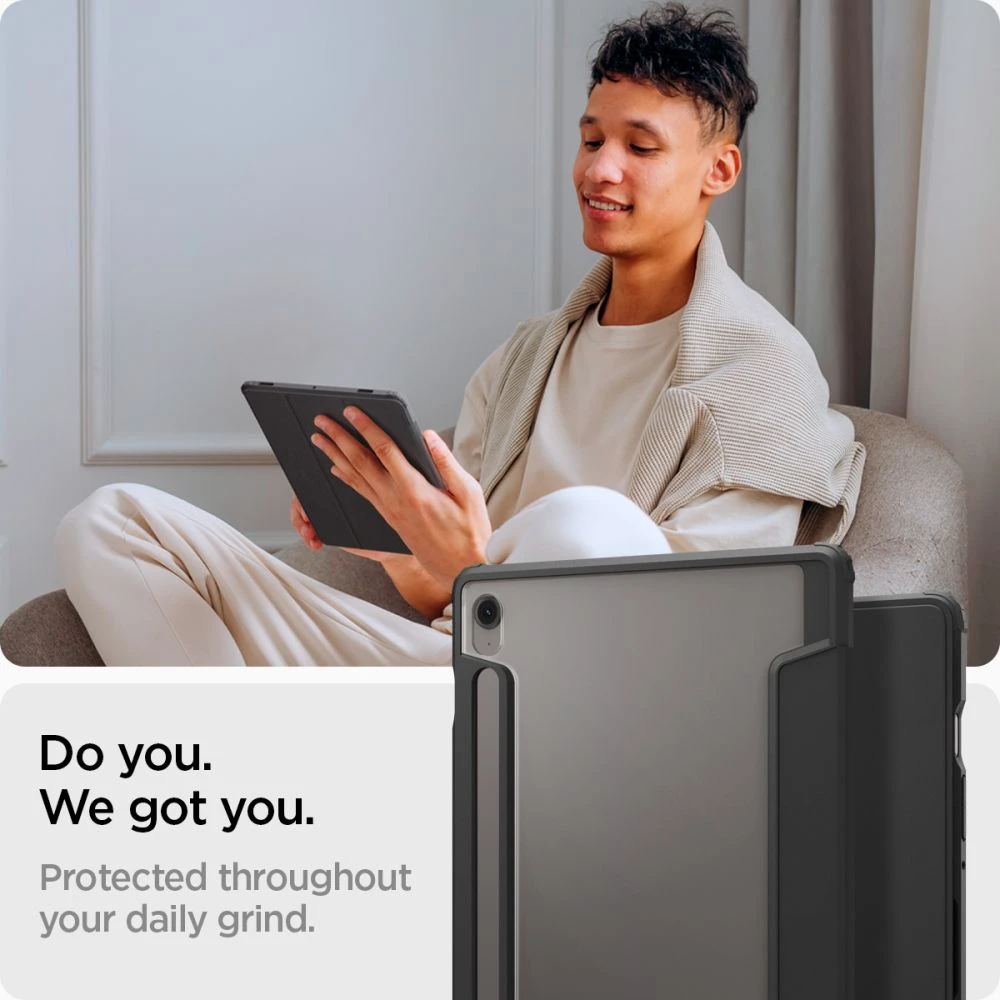 Spigen Ultra Hybrid Pro, juodos spalvos – Samsung Galaxy Tab S10 FE